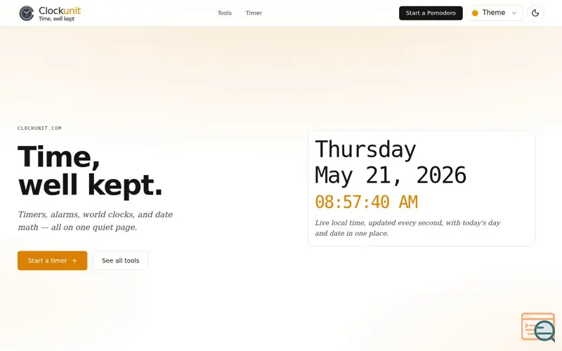 Screenshot of Clockunit