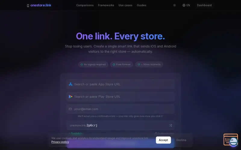 Screenshot of onestore.link