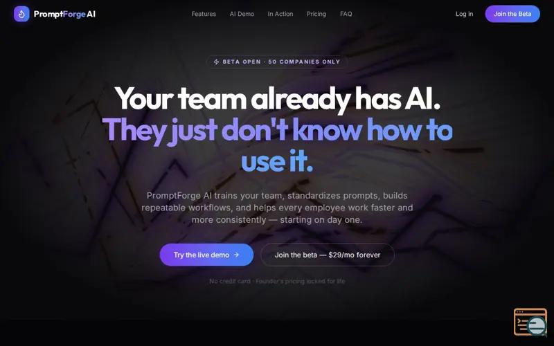 Screenshot of PromptForge AI
