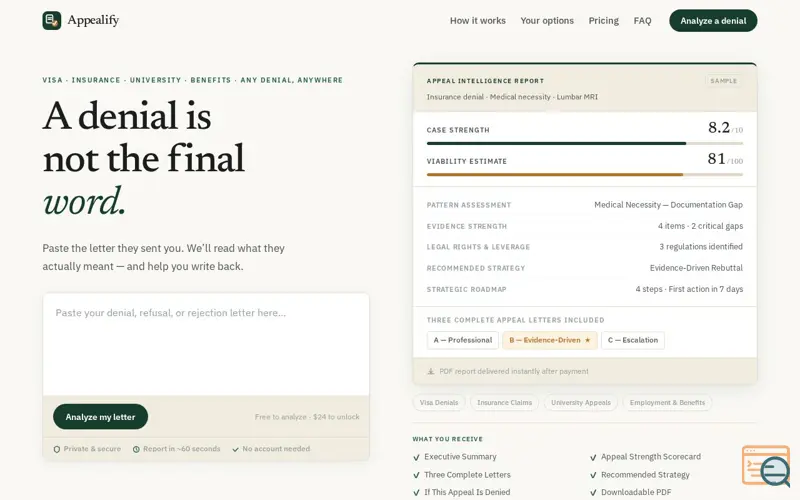 Screenshot of Appealify