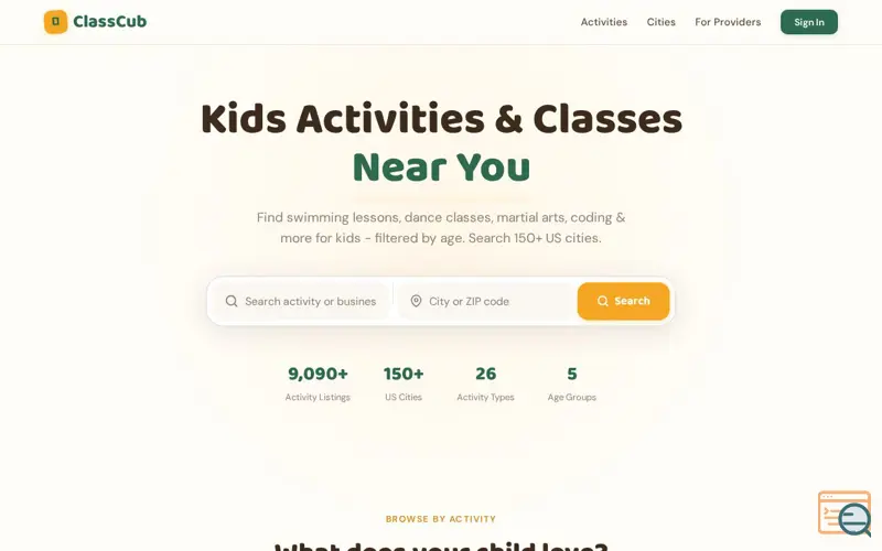 Screenshot of ClassCub