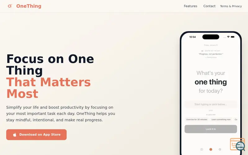 Screenshot of OneThing