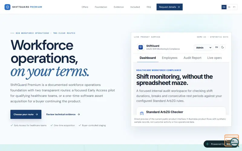Screenshot of ShiftGuard Premium