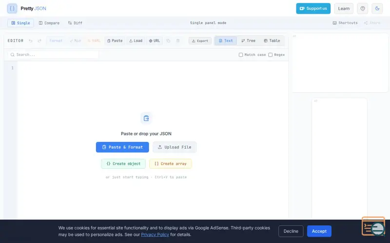 Screenshot of Pretty JSON — Free JSON Formatter