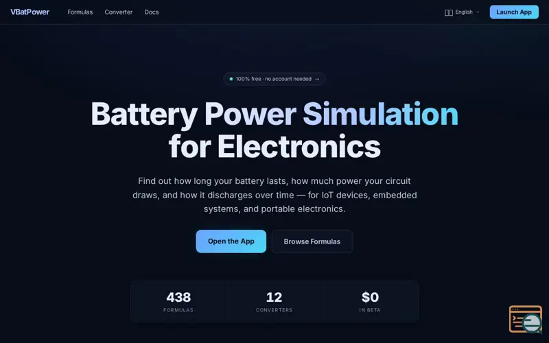 Screenshot of VBatPower