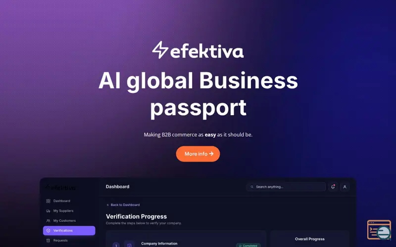 Screenshot of Efektiva, a launch using Neubox