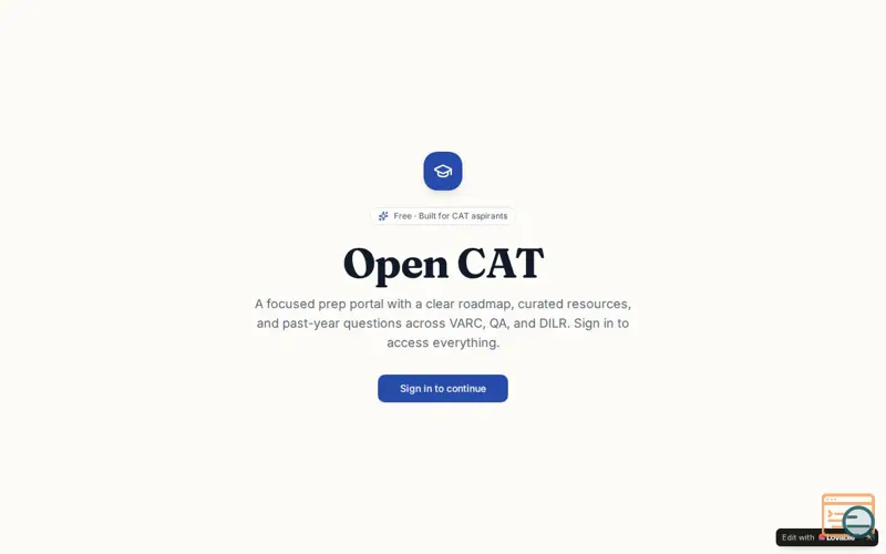Screenshot of Open CAT : Free CAT Exam Prep Portal