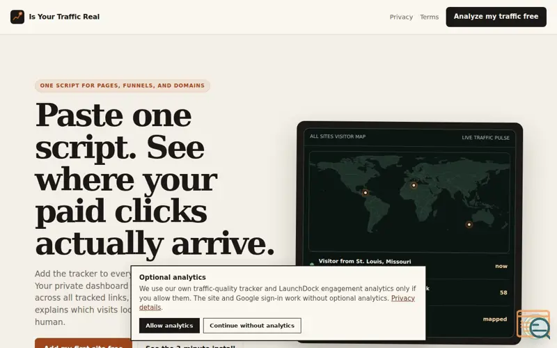 Screenshot of Is Your Traffic Real