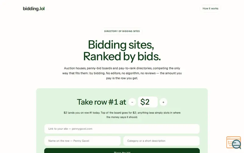 Screenshot of bidding.lol
