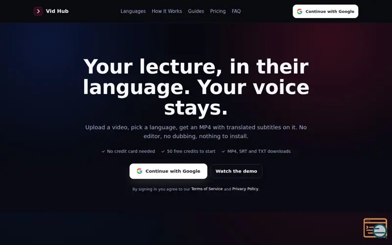 Screenshot of Vid Hub