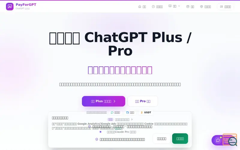 Screenshot of PayForGPT