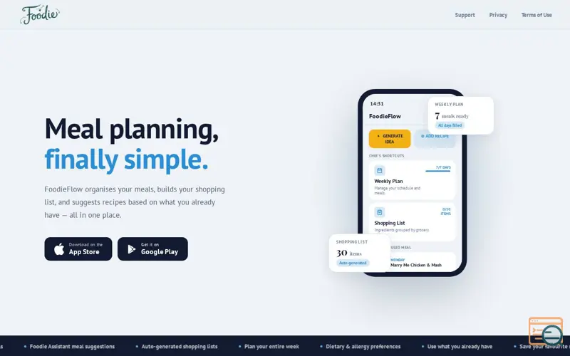 Screenshot of FoodieFlow
