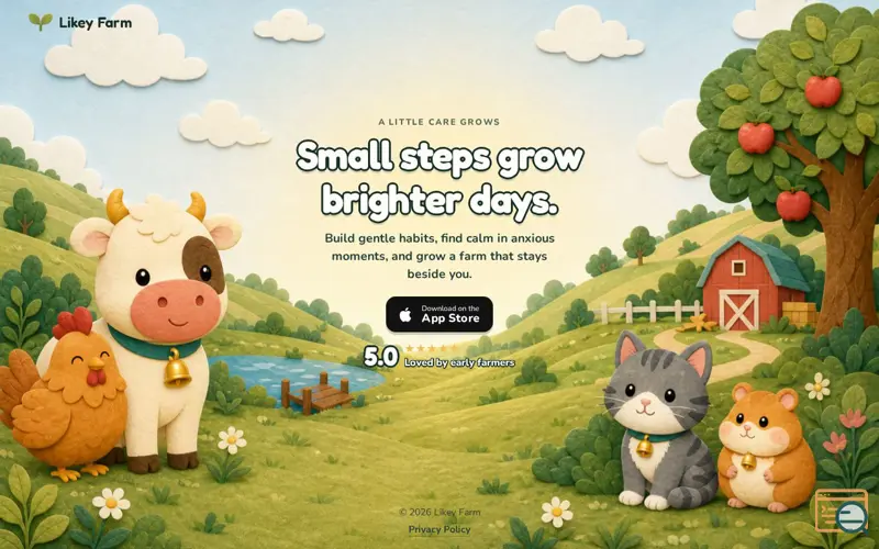 Screenshot of Likeyfarm Small steps grow brighter days