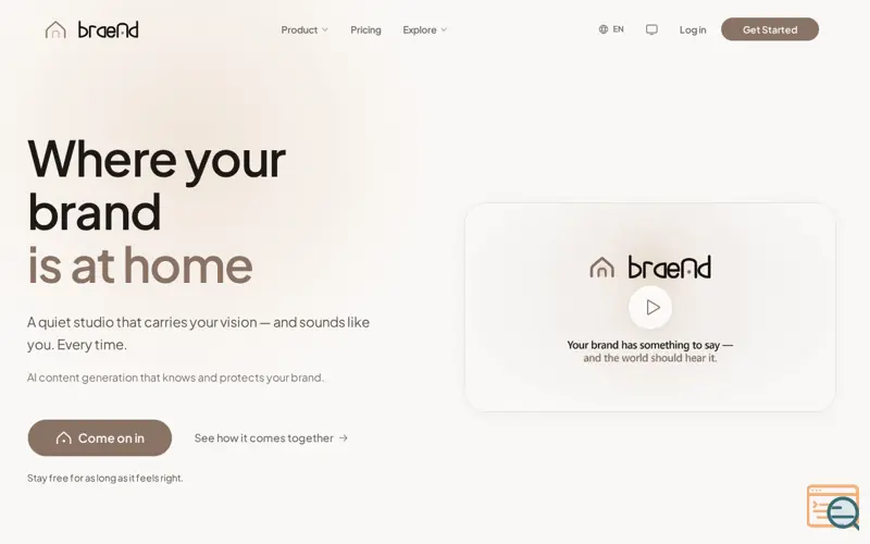 Screenshot of Braend, a launch using Stripe