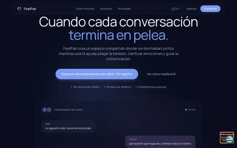 Screenshot of FeelPair