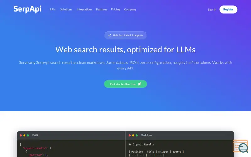 Screenshot of SerpApi