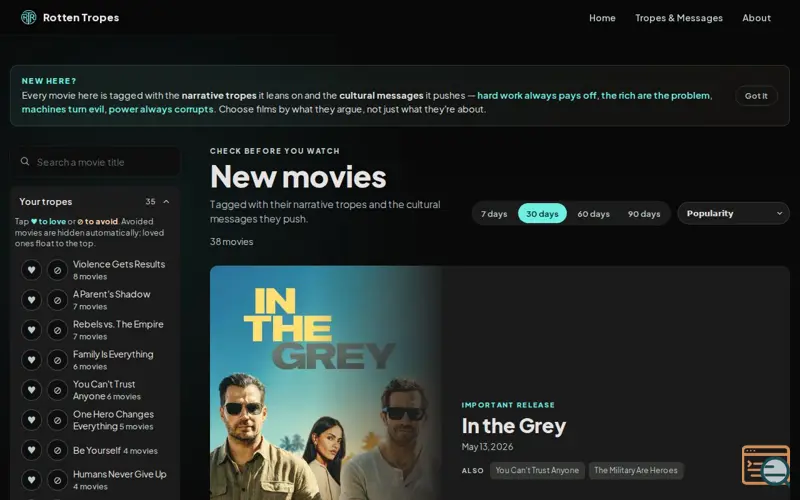 Screenshot of Rotten Tropes