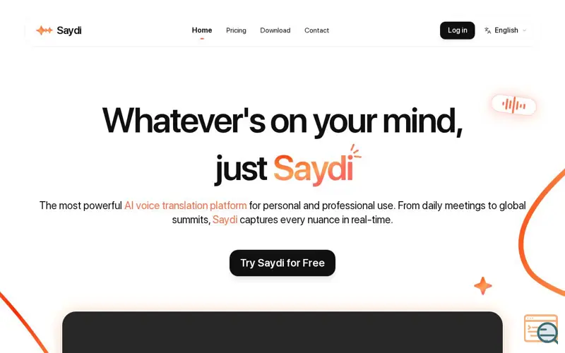 Screenshot of Saydi, a launch using Viral Loops
