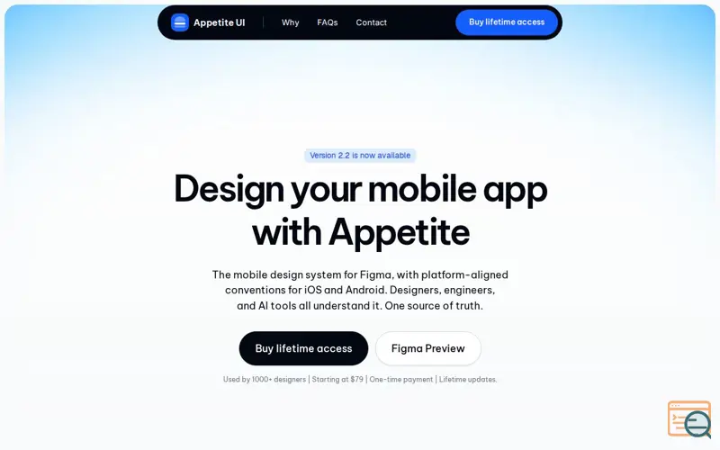 Screenshot of Appetite UI 2.2
