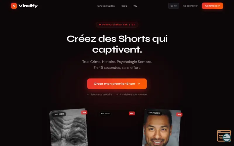 Screenshot of viralify