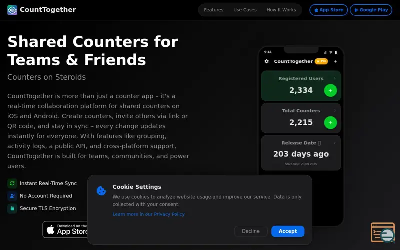 Screenshot of CountTogether