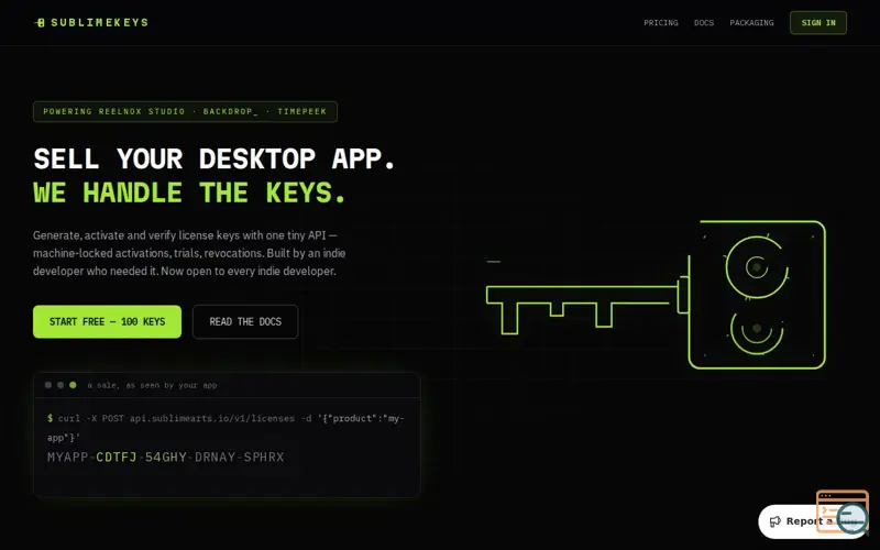Screenshot of SublimeKeys