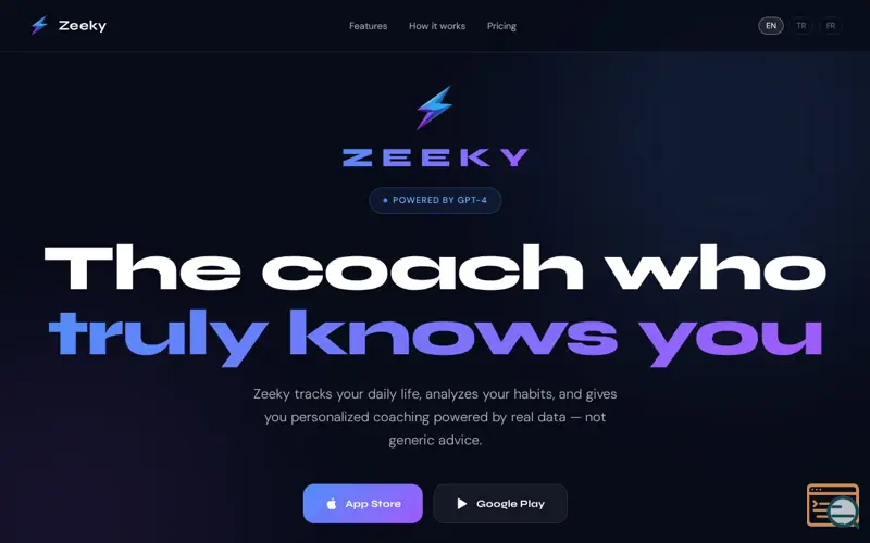 Screenshot of Zeeky - AI Life Coach