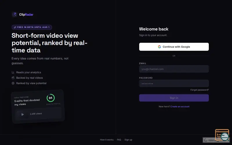 Screenshot of ClipRadar