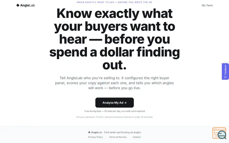 Screenshot of AngleLab