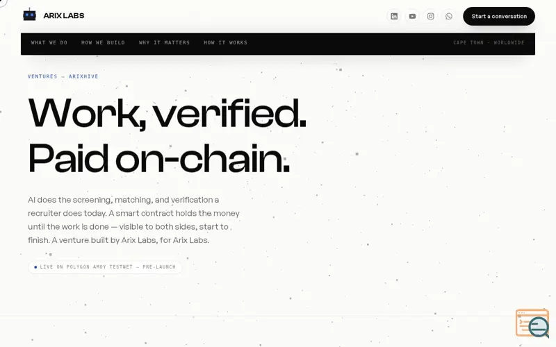 Screenshot of Arix Labs