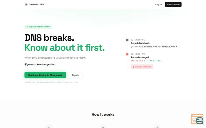 Screenshot of OneDollarDNS