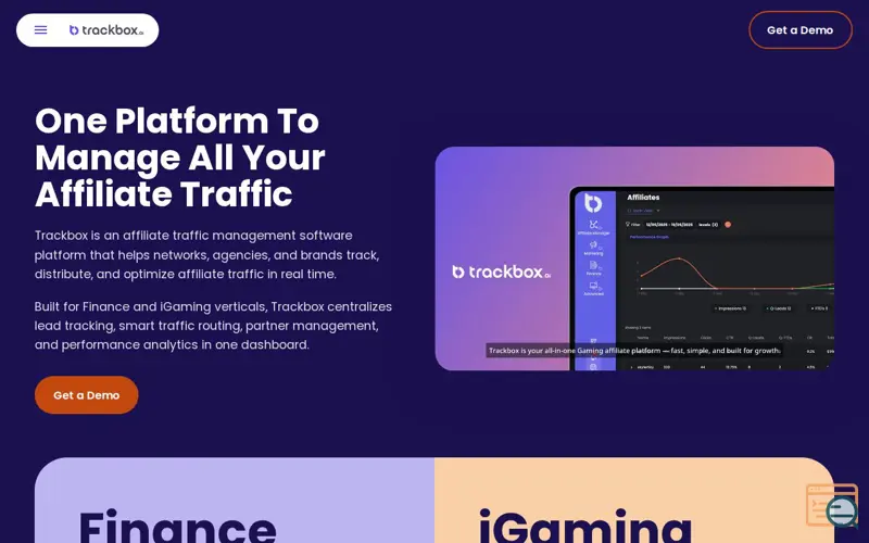 Screenshot of Trackbox
