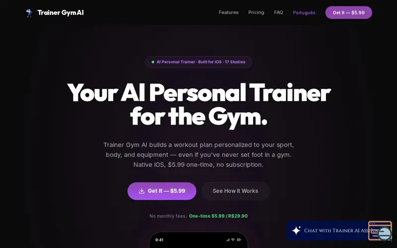 Screenshot of Trainer Gym AI