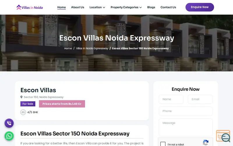 Screenshot of Villas in Noida
