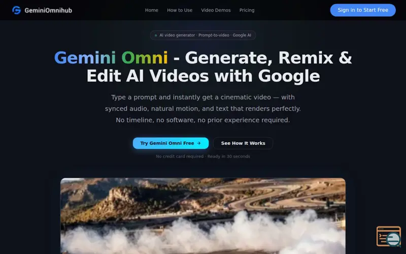 Screenshot of Gemini Omni