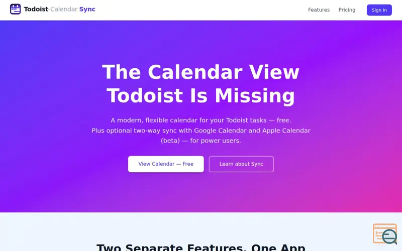 Screenshot of Todoist Sync, a launch using Namesco DNS