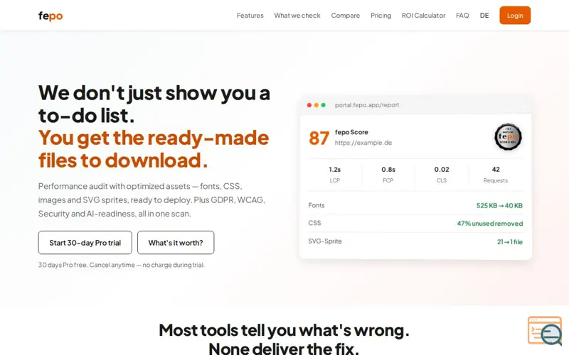 Screenshot of fepo