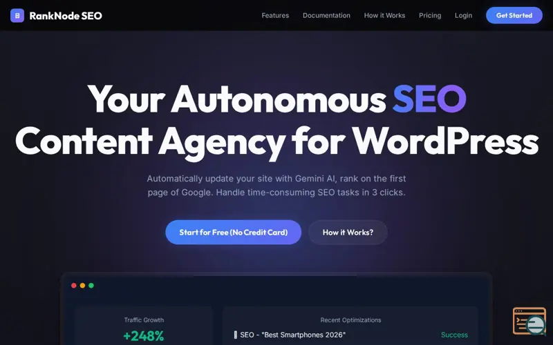 Screenshot of RankNode SEO, a launch using TurkTicaret DNS