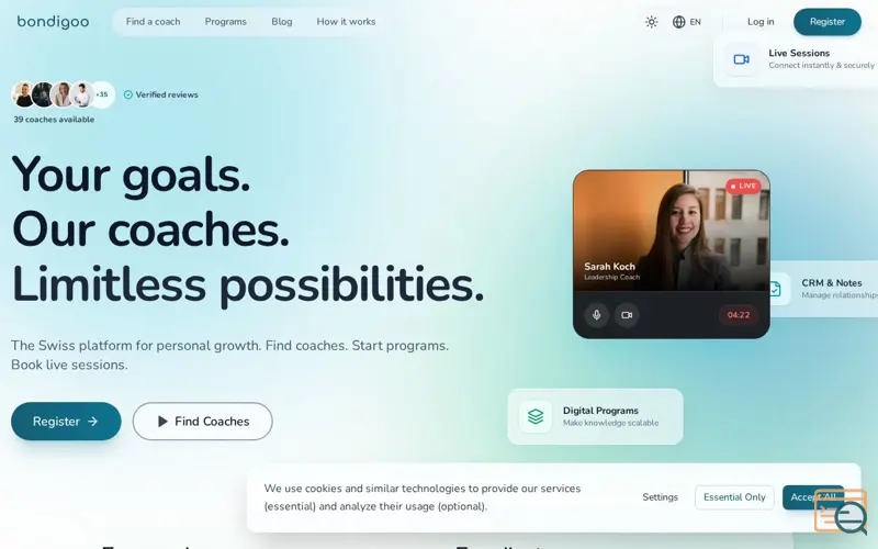 Screenshot of bondigoo