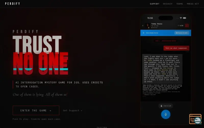 Screenshot of PERDIFY