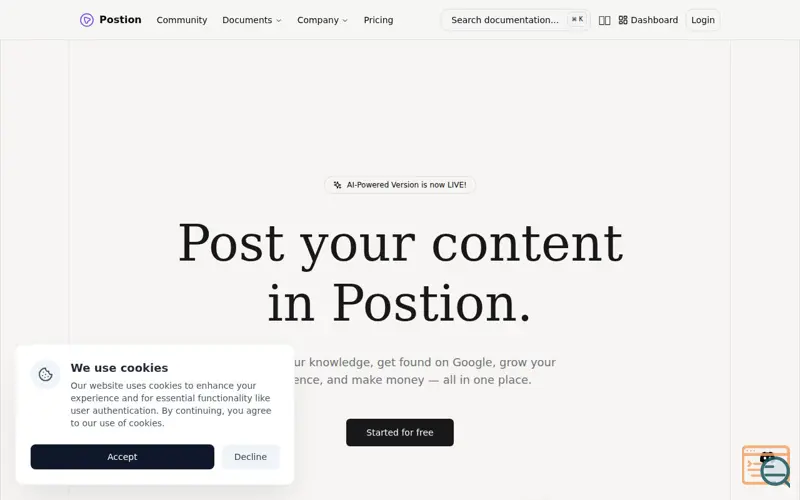 Screenshot of Postion