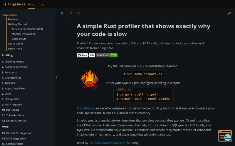 Screenshot of hotpath-rs