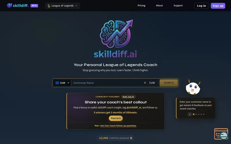 Screenshot of skilldiff
