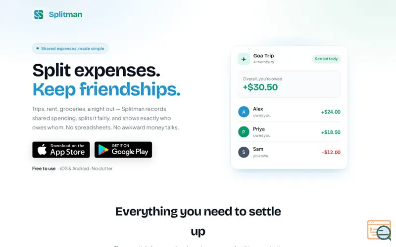 Screenshot of Splitman