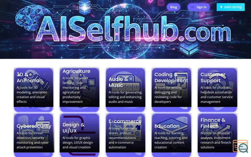 Screenshot of AISelfHub