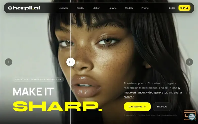 Screenshot of Sharpii AI, a launch using Maileroo