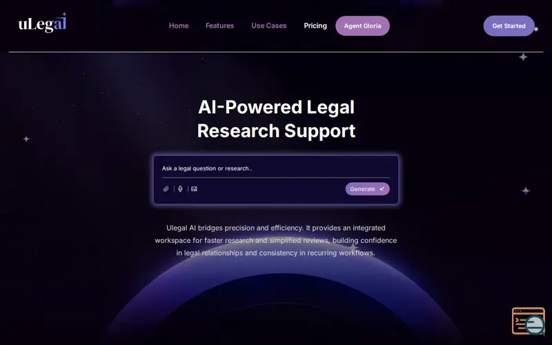 Screenshot of Ulegal AI