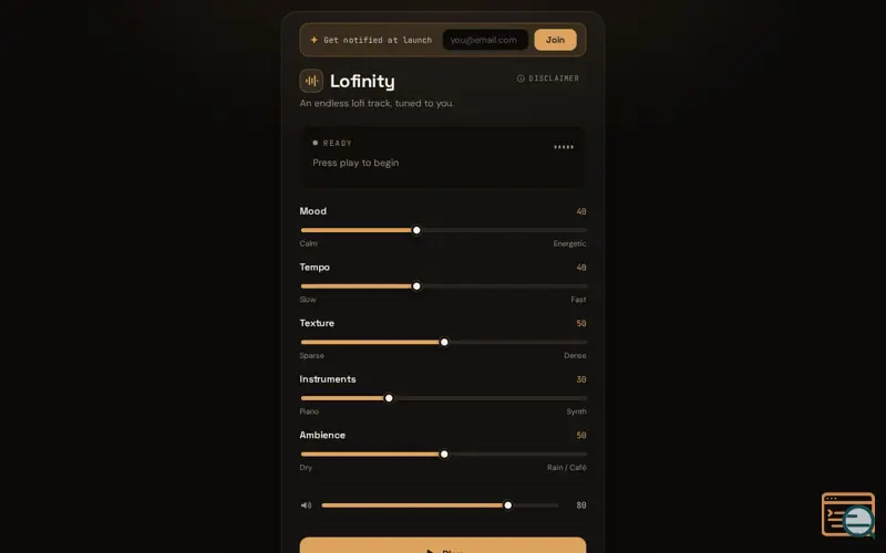 Screenshot of Lofinity