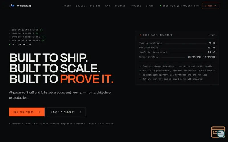 Screenshot of Built. Tested. Shipped.