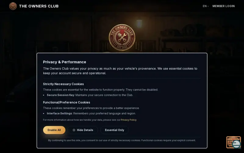 Screenshot of The Owners Club